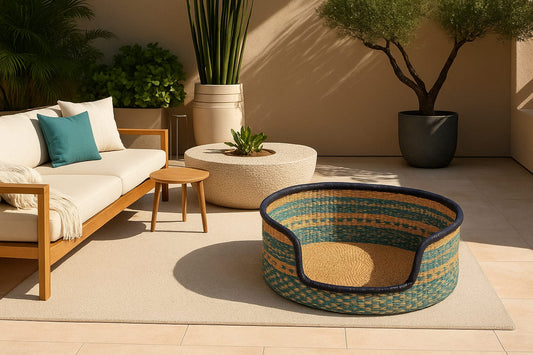 Bolga Atelier Basket Dog Lounger — Heritage Weave | The PetLux Club